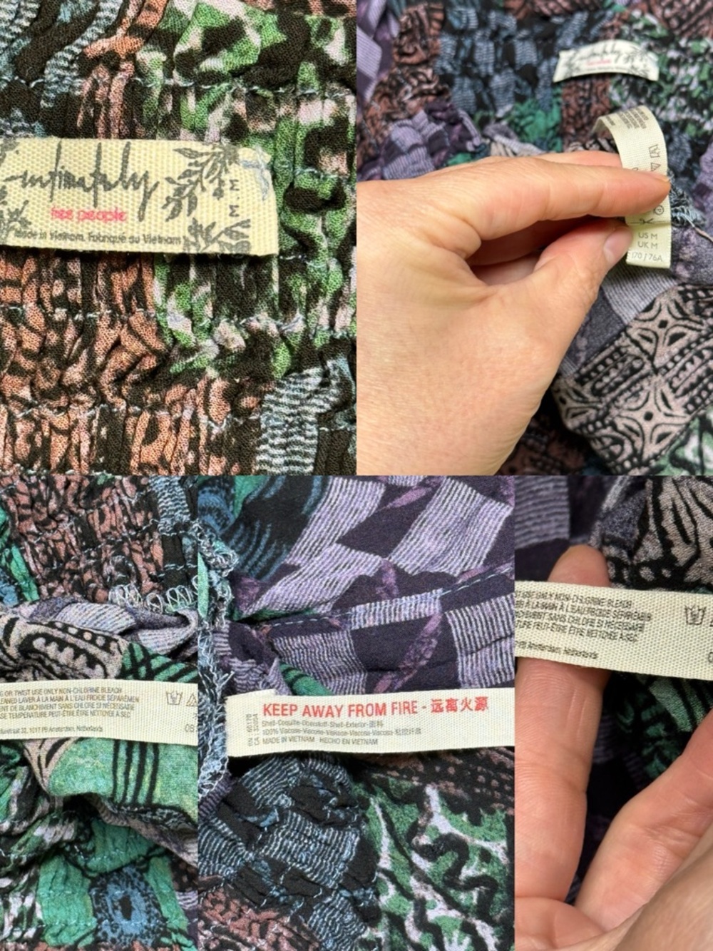 Free People Intimately Into The Wild Harem Pants Medium Boho Geometric Dark - Picture 12 of 16